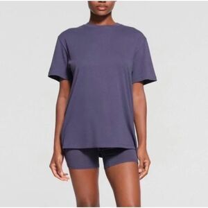 Skims Boyfriend T-Shirt Women's Size Large Sleet Blue Oversized  NWT